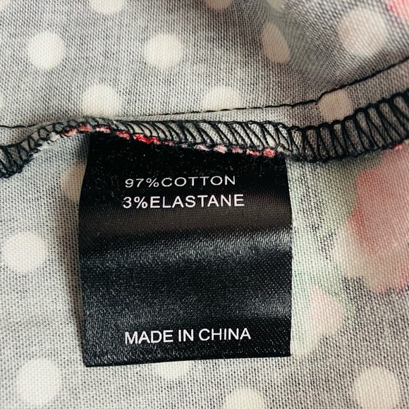 Voodoo Vixen Rockabilly Retro Polka Dot Floral Pin Up Pencil Dress Size L - Picture 7 of 8